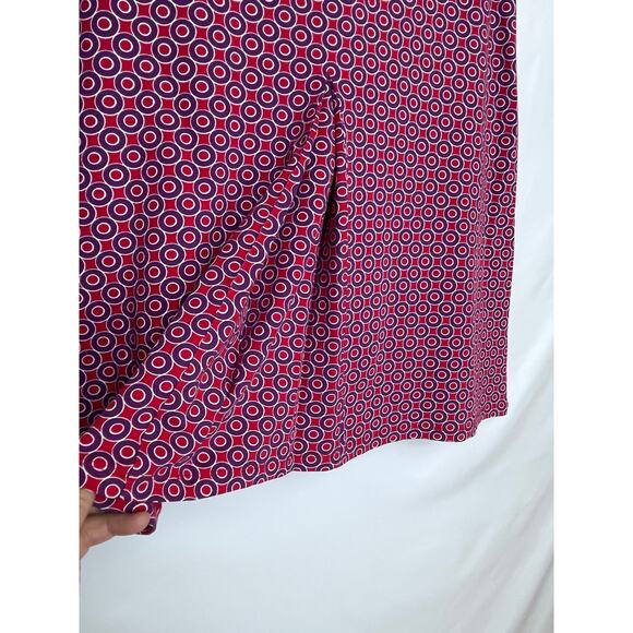 Boden Women's Size 8L Red/Purple Geo Print A-Line Slip On Skirt - Picture 8 of 10